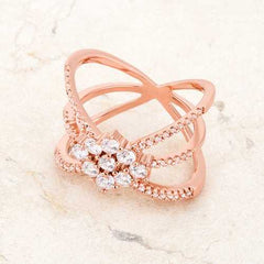 Mindy 0.8ct CZ Rose Gold Delicate Triple Wrap Ring