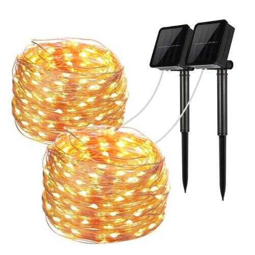 Mini Fiery 100 Lights Shine Like Firebugs With Solar Power - Color: YELLOW