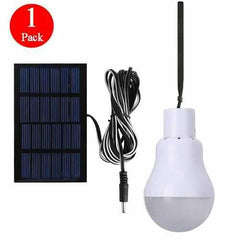 Solar Powered Panel LED Lighting System Lights 15W Portable Bulb Outdoor Indoor - Qty: 1 Pack