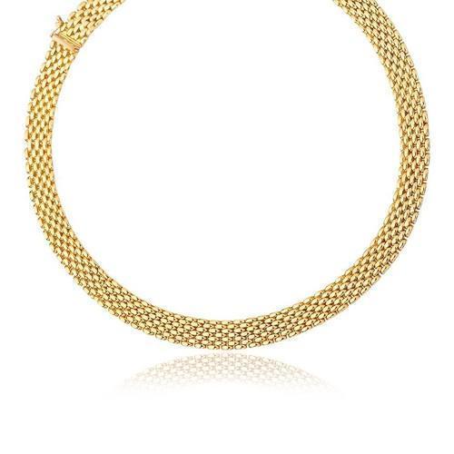 14k Yellow Gold Flexible Panther 9.0mm Line Necklace, size 17''