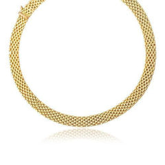 14k Yellow Gold Flexible Panther 9.0mm Line Necklace, size 17''