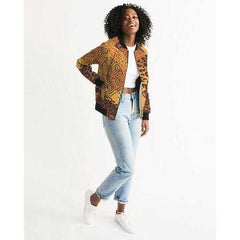 Womens Jackets, Brown Autumn Style Bomber Jacket