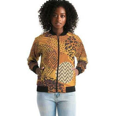 Womens Jackets, Brown Autumn Style Bomber Jacket