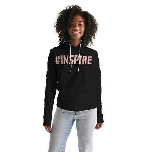 Inspire Black Pink Womens Hoodie