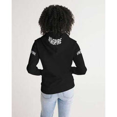 Inspire Black White Womens Hoodie with Sleeve Text