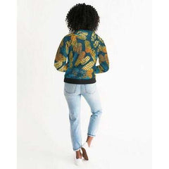 Tribal Blue Abstract Style Womens Bomber Jacket