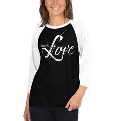 Womens Sport Tees, Inspire Love Graphic Text Style Raglan Shirt