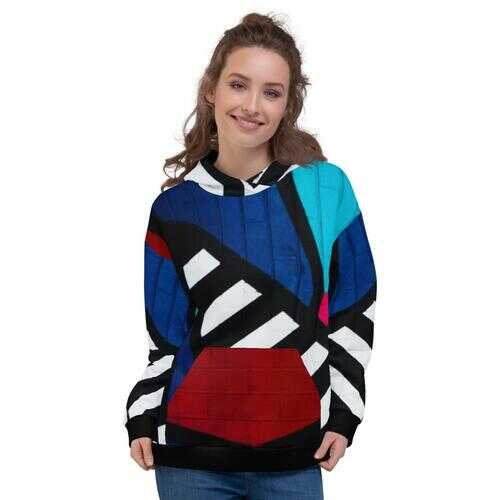 Gridline Colorful Style Womens Hoodie