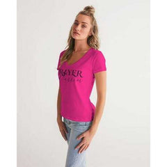 Prayer Warrior Womens V-Neck Tee