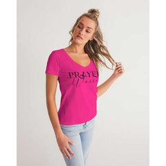 Prayer Warrior Womens V-Neck Tee