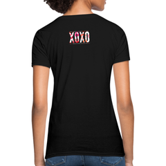 Womens T-Shirts, XOXO Graphic Style Multicolor Text Shirt