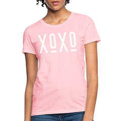 Womens T-Shirts, XOXO Graphic Style White Text Shirt