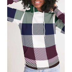 Flannel Grid Stripes Womens Hoodie