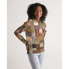 Multicolor Block Natural Tones Style Womens Hoodie