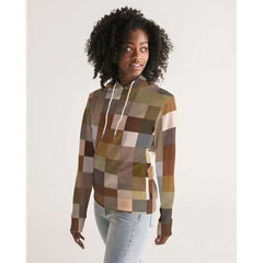 Multicolor Block Natural Tones Style Womens Hoodie