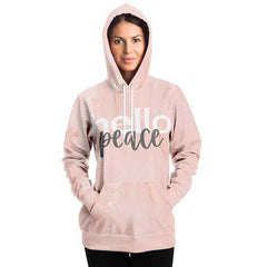 Womens Hoodies, Peach Marble Hello Peach Graphic Style Hooded Shirt