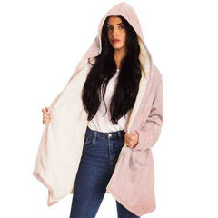 Womens Jackets, Peach Marble Graphic Style Fleece Cloak