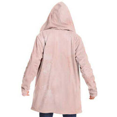 Womens Jackets, Peach Marble Graphic Style Fleece Cloak