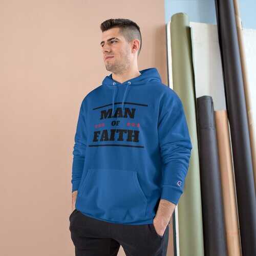 Mens Hoodies, Man of Faith Graphic Style Hooded Shirt