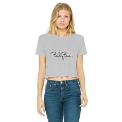 Baby Boo Black Graphic Style Women's Classic Cropped Raw Edge T-Shirt