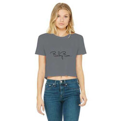 Baby Boo Black Graphic Style Women's Classic Cropped Raw Edge T-Shirt