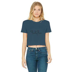 Baby Boo Black Graphic Style Women's Classic Cropped Raw Edge T-Shirt