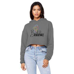 Birthday Crew Raw Edge Cropped Hooded Shirt