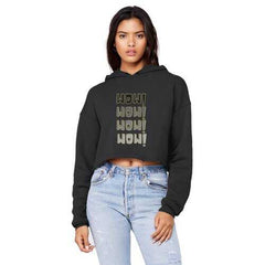 WoW WoW Raw Edge Cropped Hooded Shirt