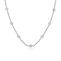 14k White Gold CZ By the Yard Long Links, size 16''