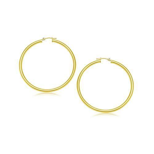 14k Yellow Gold Polished Hoop Earrings (25 mm)