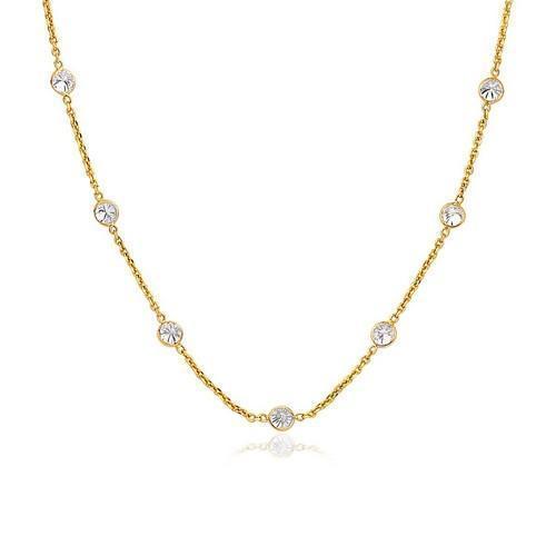 14k Yellow Gold CZ By the Yard Long Links, size 16''