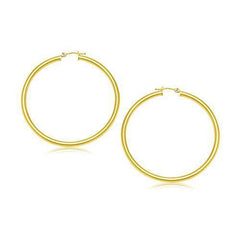 14k Yellow Gold Polished Hoop Earrings (30 mm)