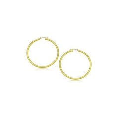 14k Yellow Gold Polished Hoop Earrings (15 mm)