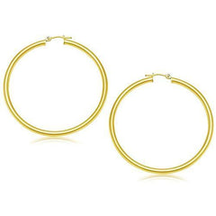 14k Yellow Gold Polished Hoop Earrings (50 mm)