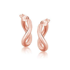 14k Rose Gold Italian Twist Hoop Earrings (5/8 inch Diameter)