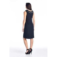 Women's Pearl Neck Trim Tank Dress