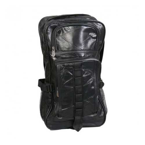 Black Leather Patchwork Backpack