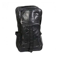 Black Leather Patchwork Backpack