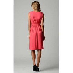 Women's Empire Waist Smocked Ruffle V-Neck Dress