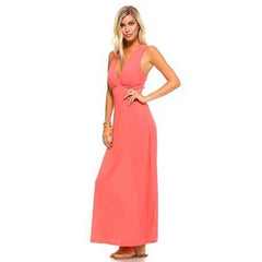 Women's Halter Maxi Dress with Cross Back Straps