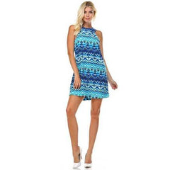 Women's High Neck Cut-Out Sleeveless Dress