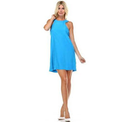 Women's High Neck Cut-Out Sleeveless Dress