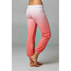Women's Fold-over Waistband French Terry Dip Dye Screened Sweatpants