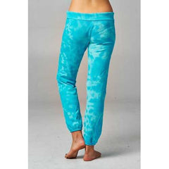 Women's Printed Tie Dye Foldover Waistband French Terry Sweatpants