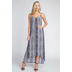Women's Snakeskin Print Maxi Tank Dress