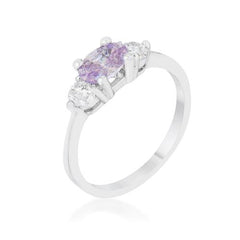 Miranna 1.2ct Lavender CZ Rhodium Classic Oval Ring