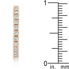 Rose Gold Finish Cubic Zirconia Eternity Band