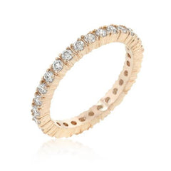 Rose Gold Finish Cubic Zirconia Eternity Band