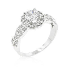 Round Cut Halo Engagement Ring