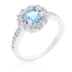 Bella Birthstone Engagement Ring in Blue